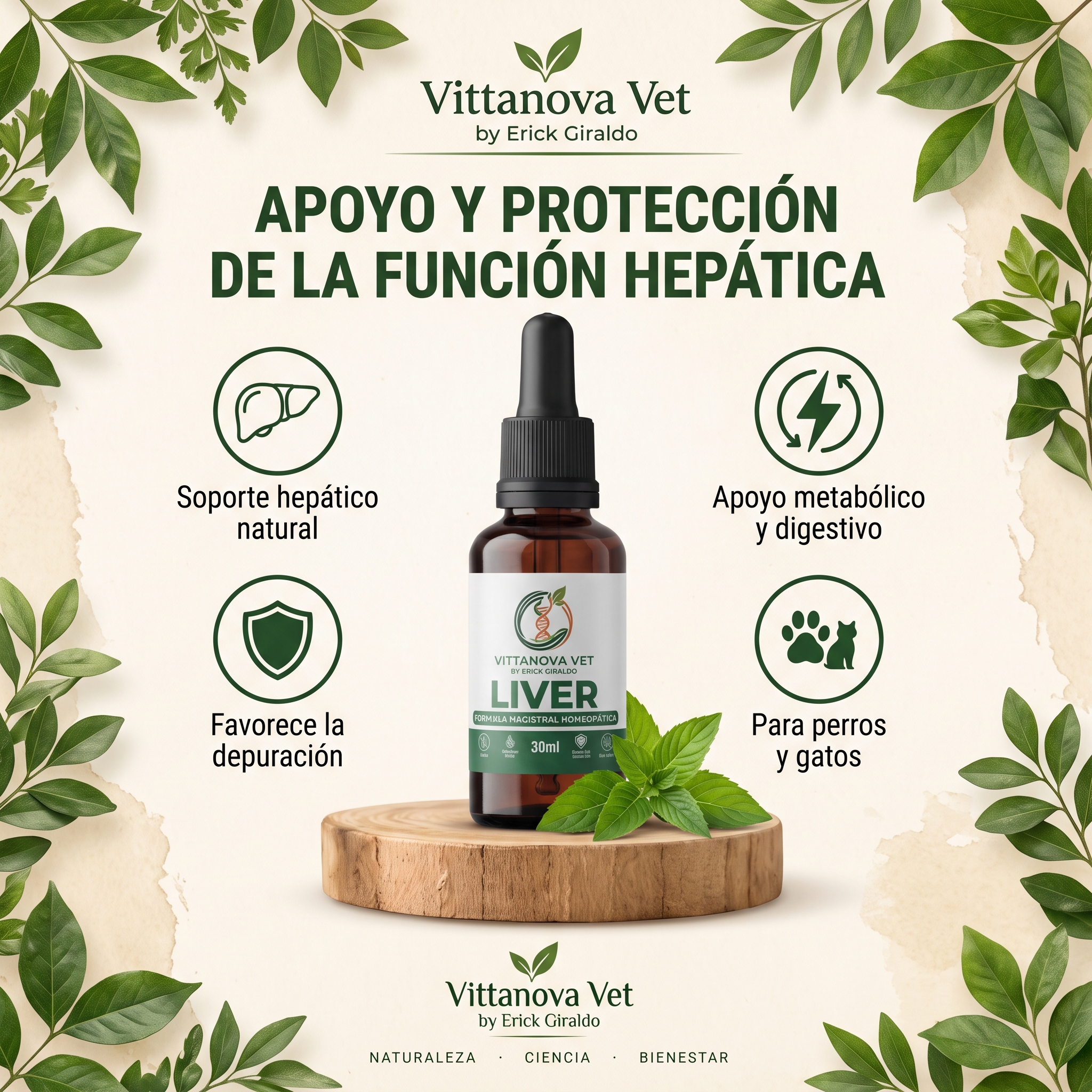 LIVER - Depuración y Salud Hepática Gotas 30 ml | Vittanova Vet - Vista 1