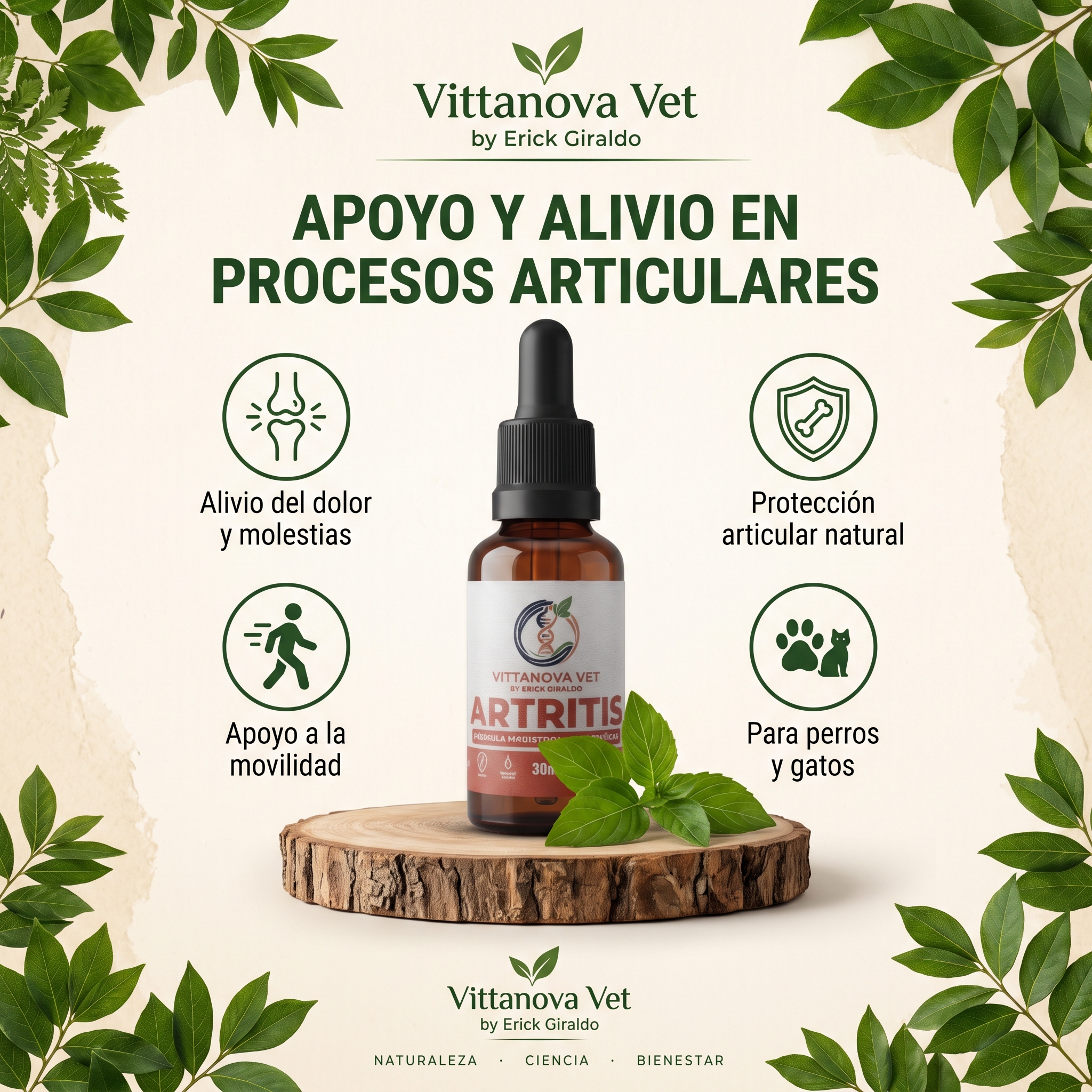 ARTRITIS - Movilidad y Confort Articular Gotas 30 ml | Vittanova Vet