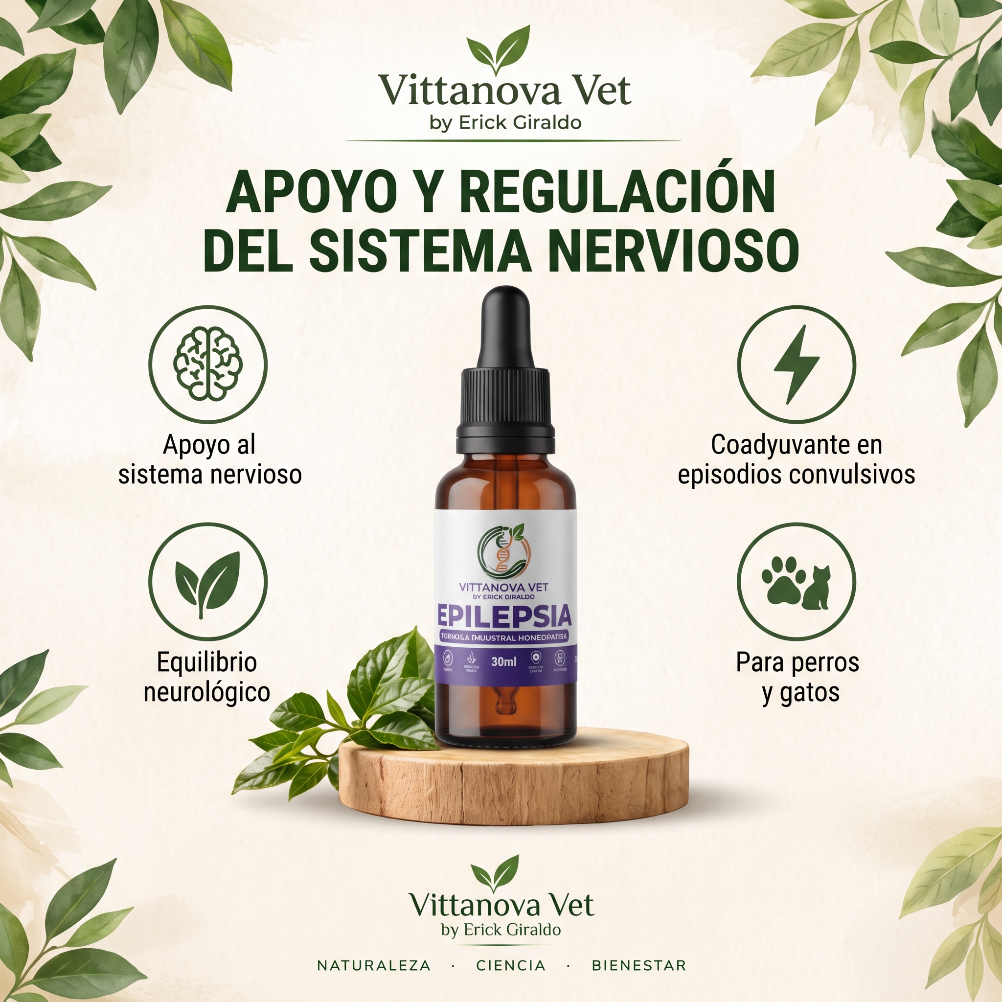 EPILEPSIA - Medicina Biorreguladora Gotas 30 ml | Vittanova Vet - Vista 1